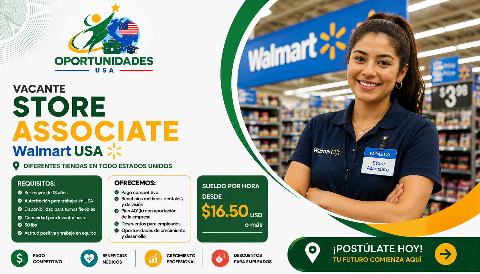 Vacante Store Associate Walmart USA