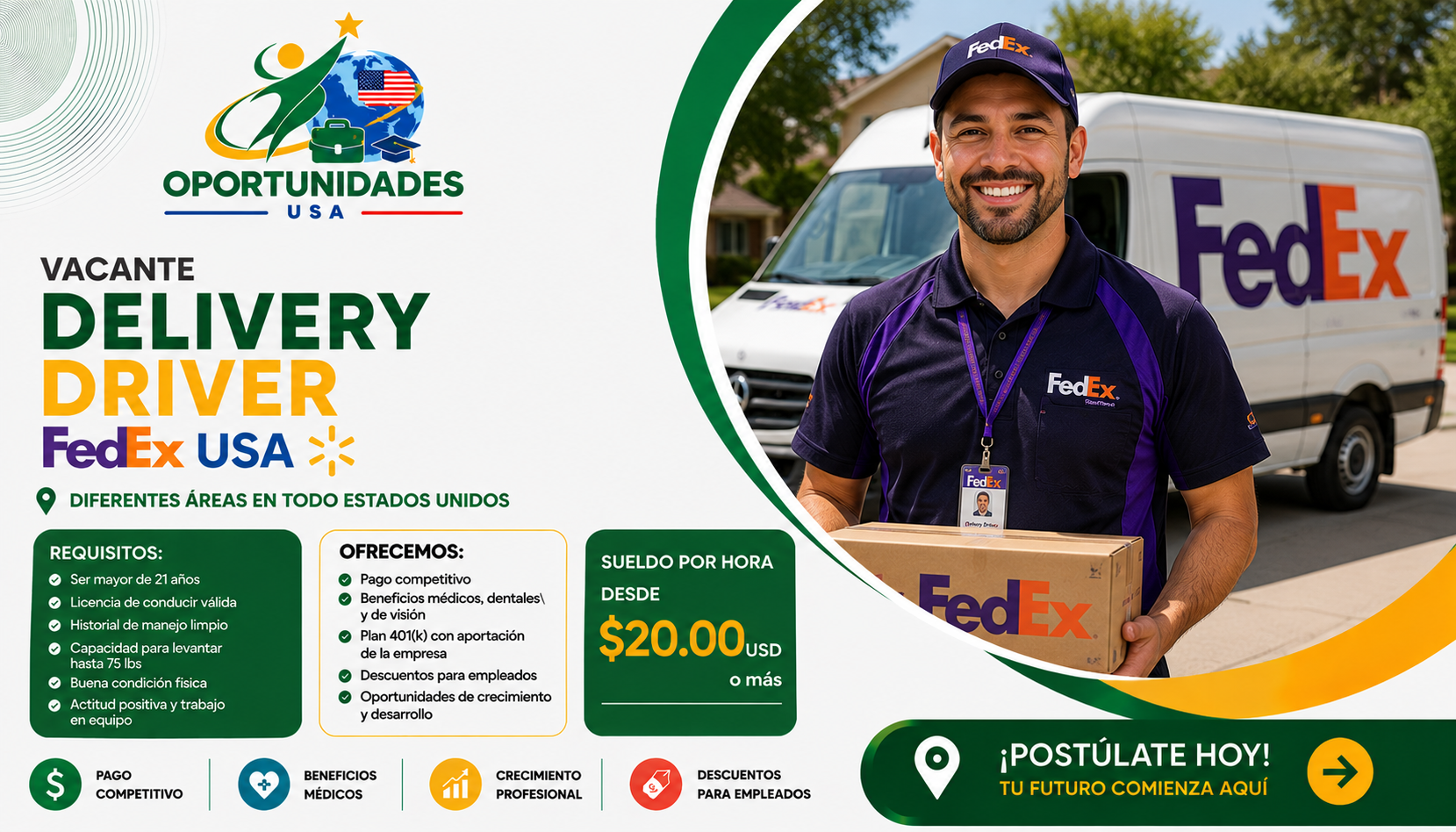 Vacante Delivery Driver FedEx USA