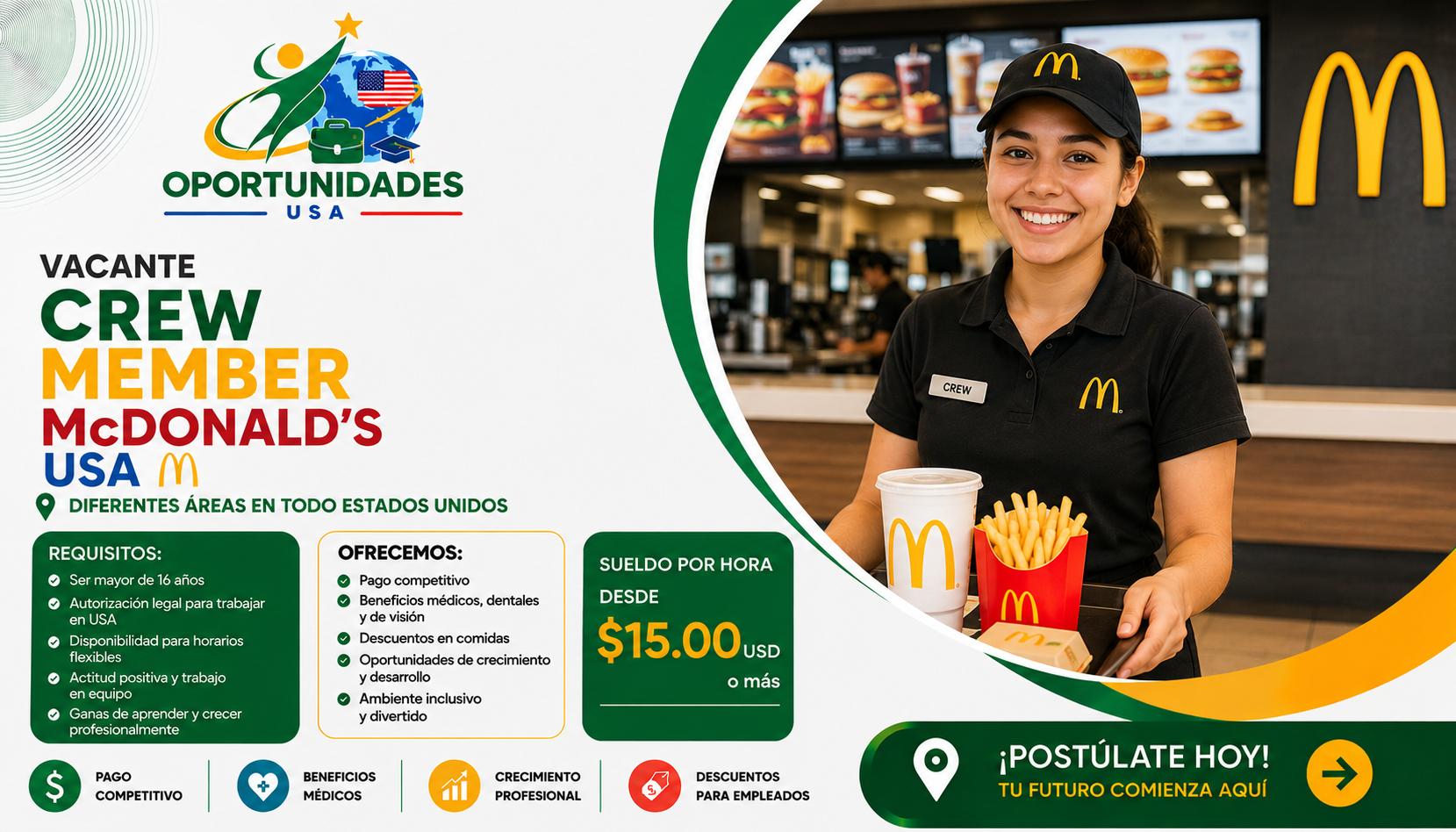 Vacante Crew Member McDonald's USA