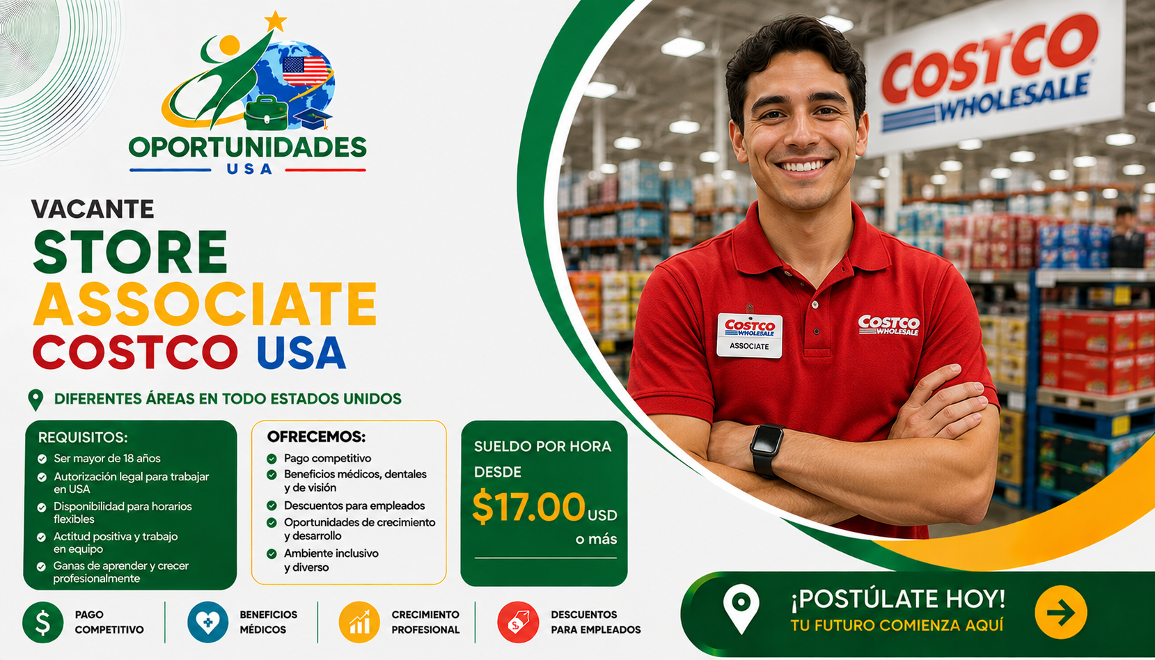 Vacante Store Associate Costco USA